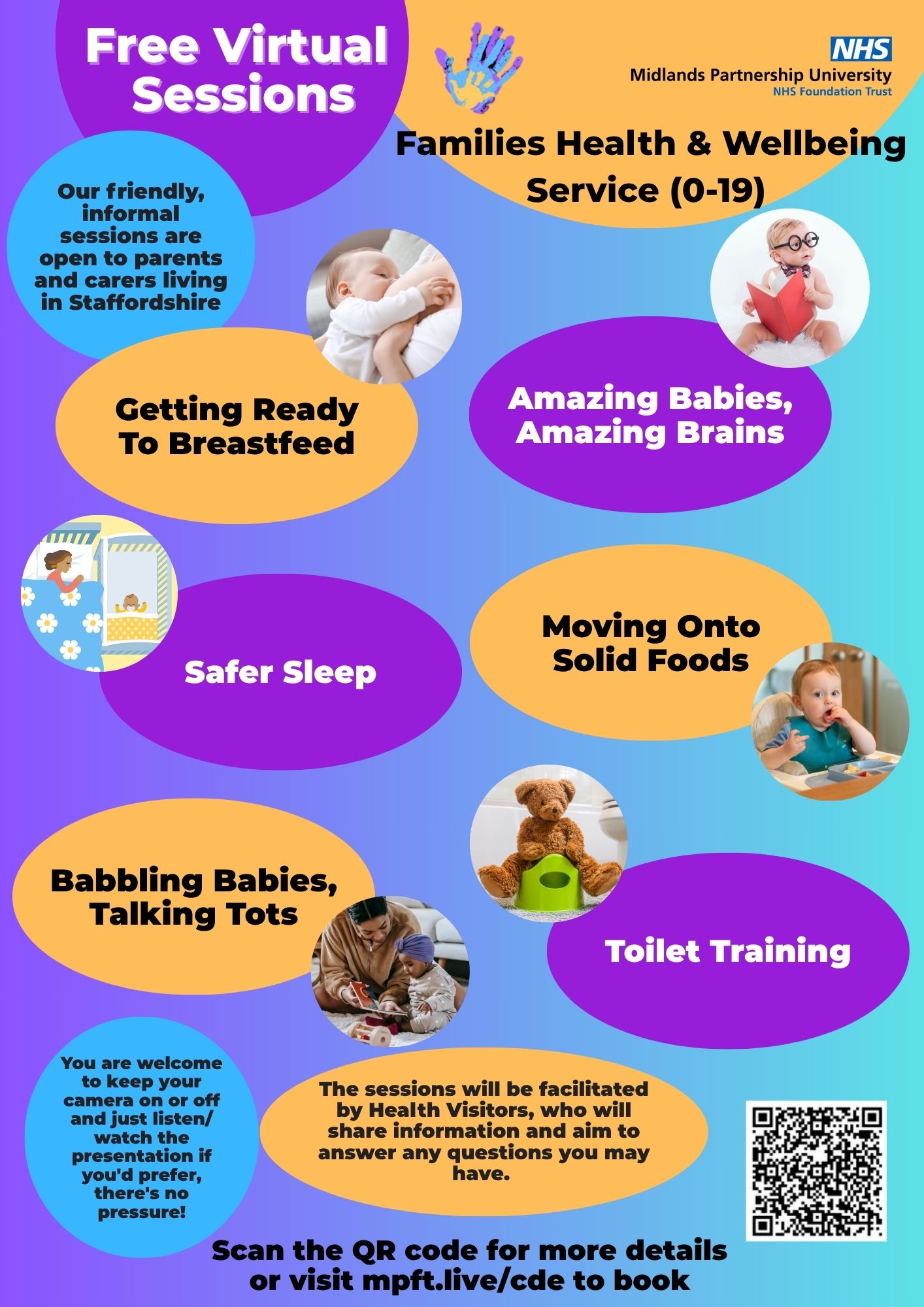 FREE monthly virtual sessions for parents & carers in Staffordshire